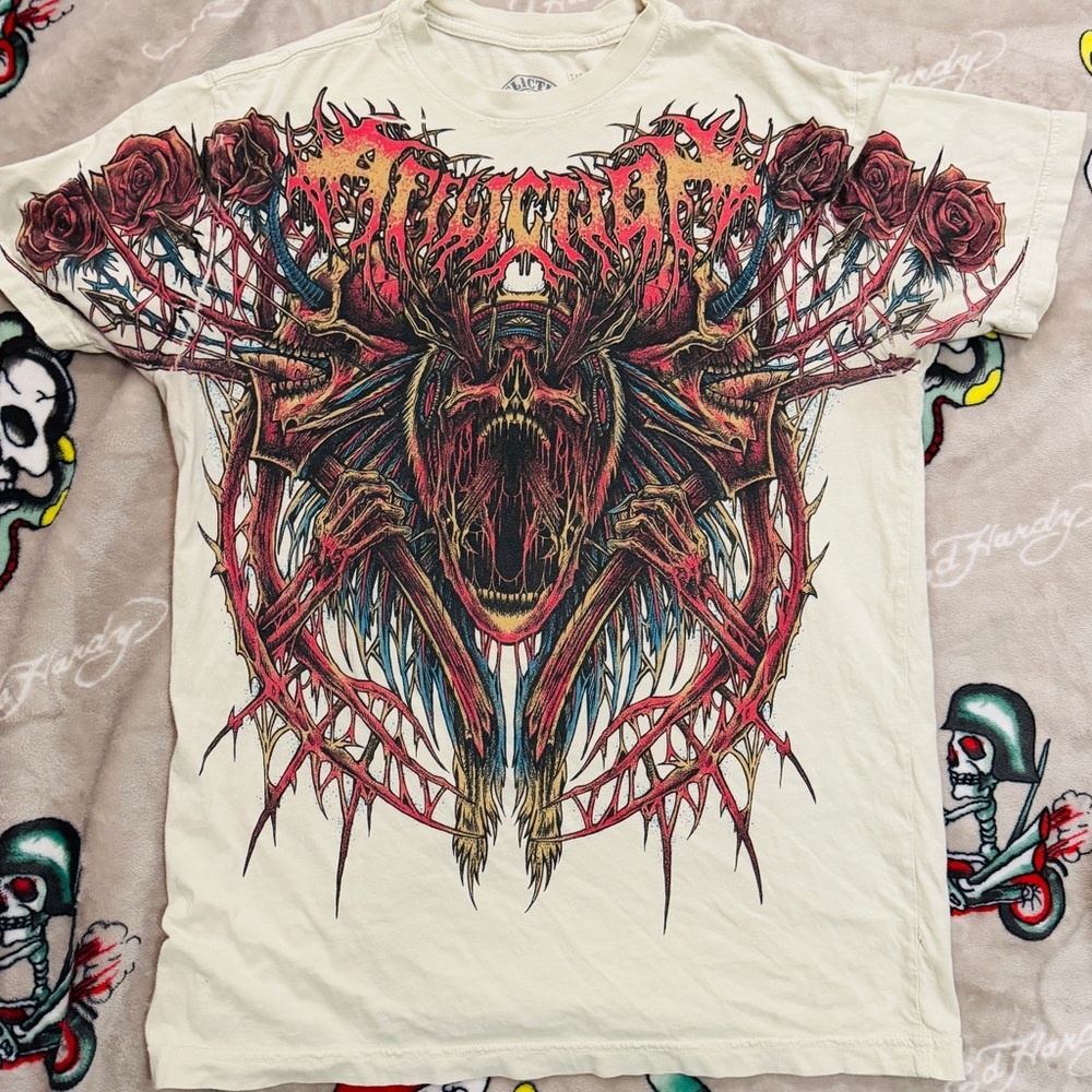 affliction Cream Graphic T-Shirt